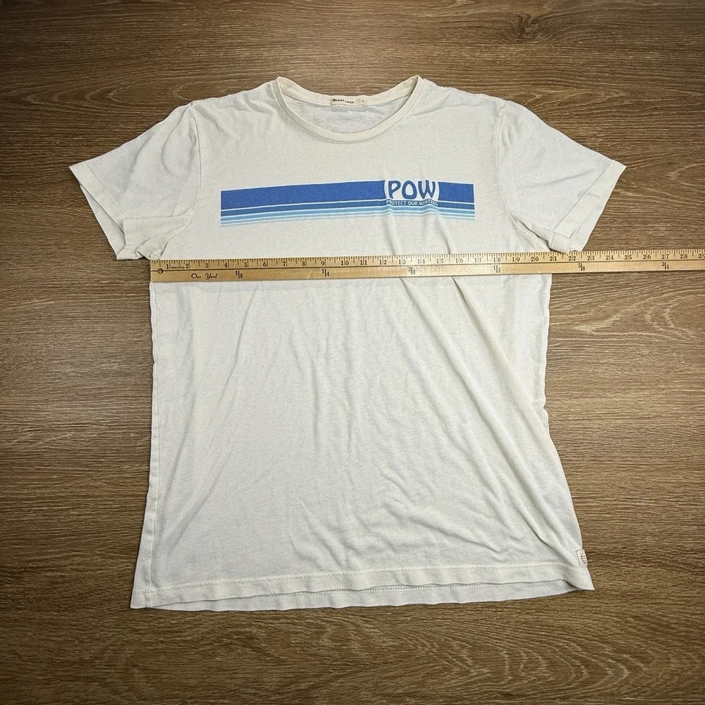 Marine Layer POW Protect Our Winters Graphic T Shirt Men's L White